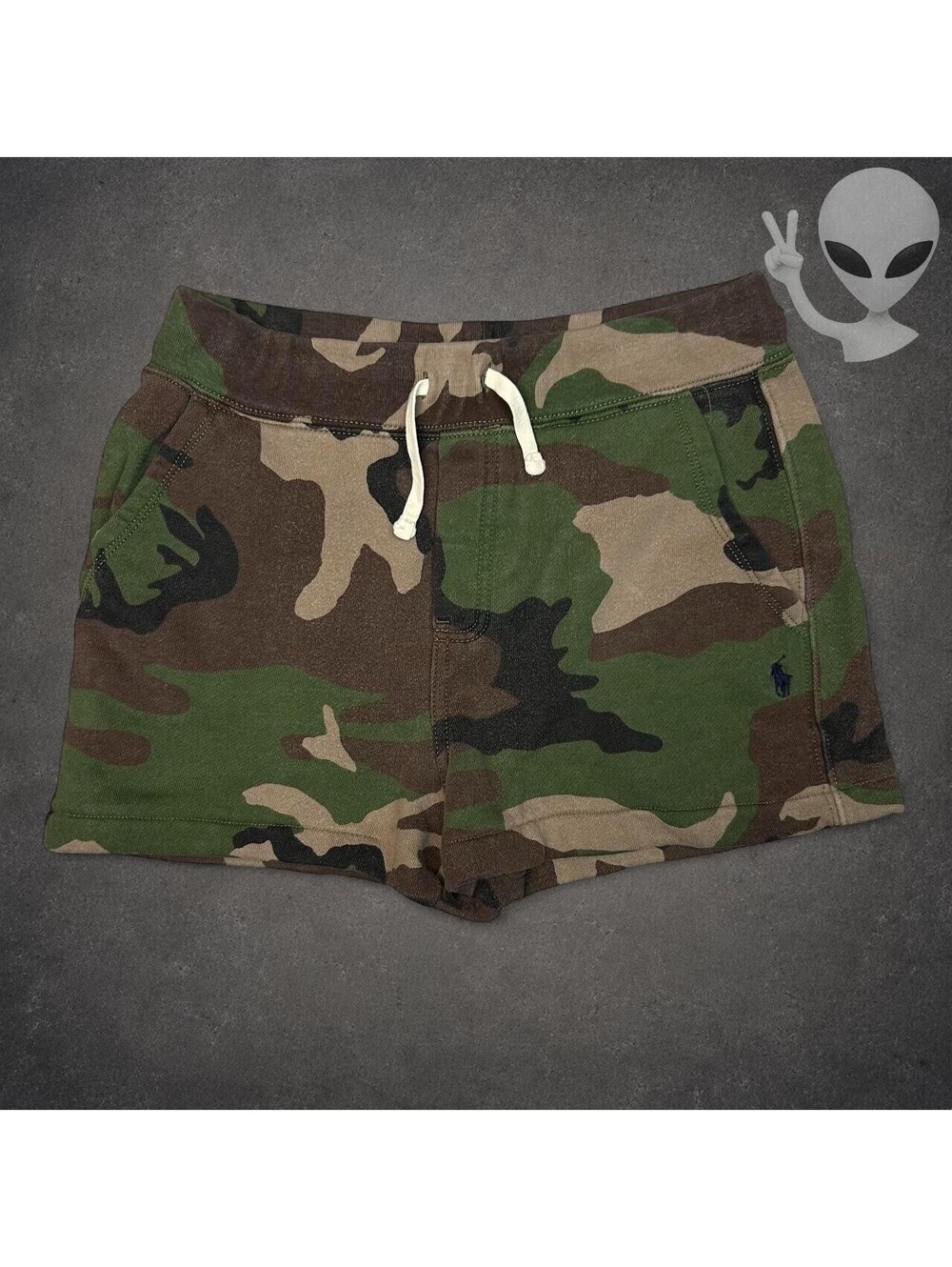 Polo Ralph Lauren Shorts Kids Size L 14-16 Green Camo Fleece
